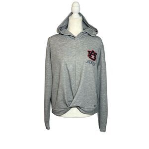 Under Armour Auburn gray gathered front hoodie - L